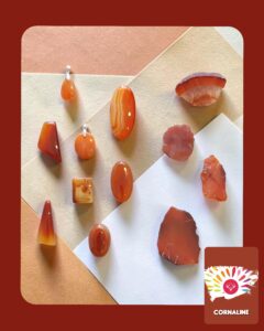 Lire la suite à propos de l’article 💎  La Cornaline : Histoire, couleurs et savoir – faire !