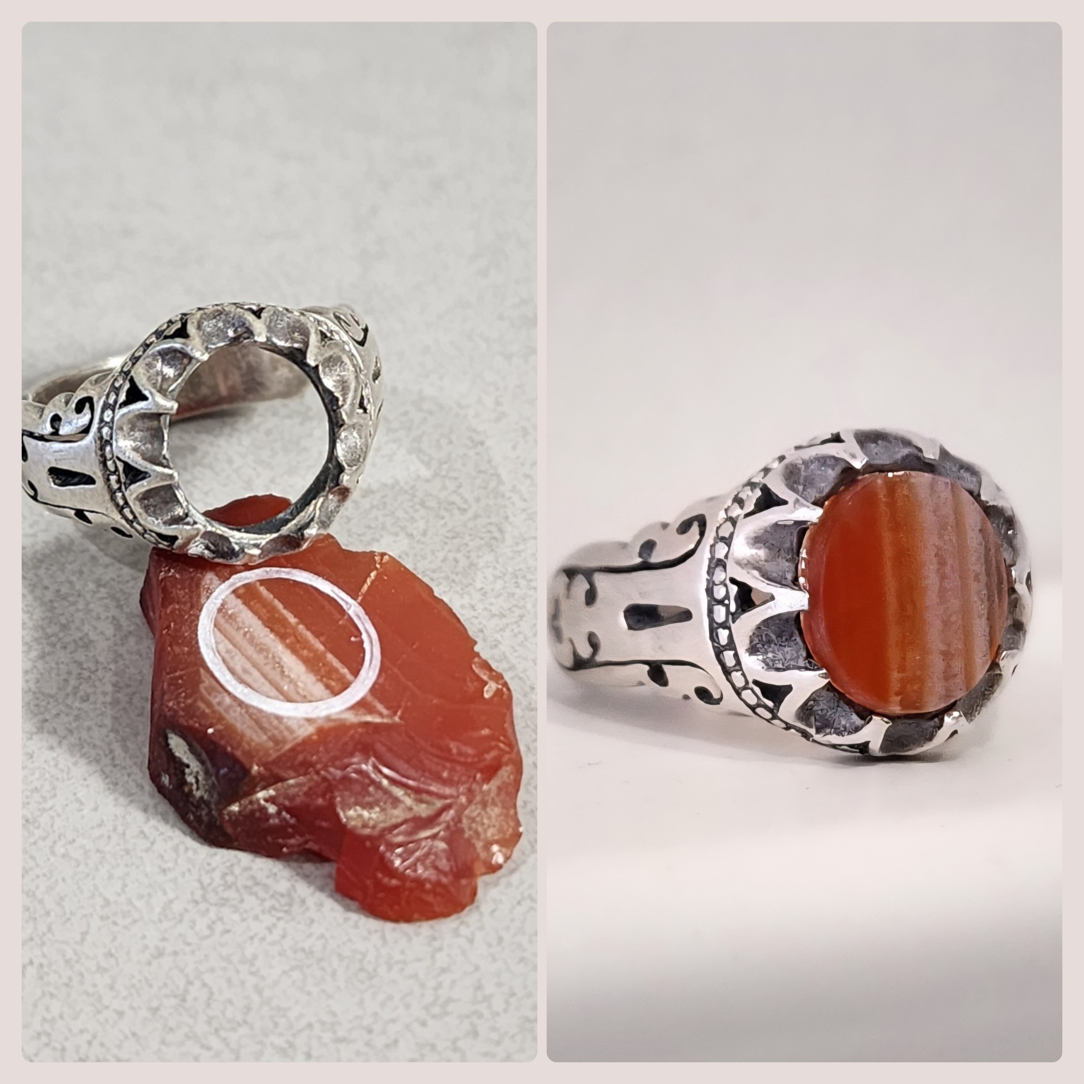 Restauration d’une pierre à l’atelier.