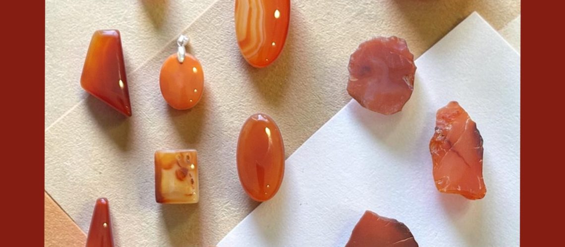 cornaline agate et lune pierre naturelle